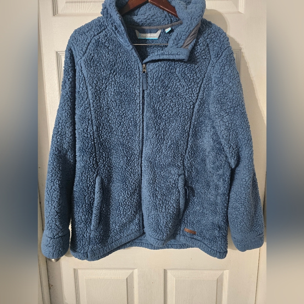 Women's Free Country Fleece Sherpa Hooded Jacket Sz 2X - Picture 3 of 7